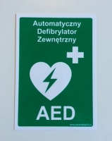 Naklejka Automatyczny Defibrylator Zewnętrzny AED